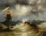 The Irwin Lighthouse Storm Raging by James Wilson Carmichael
